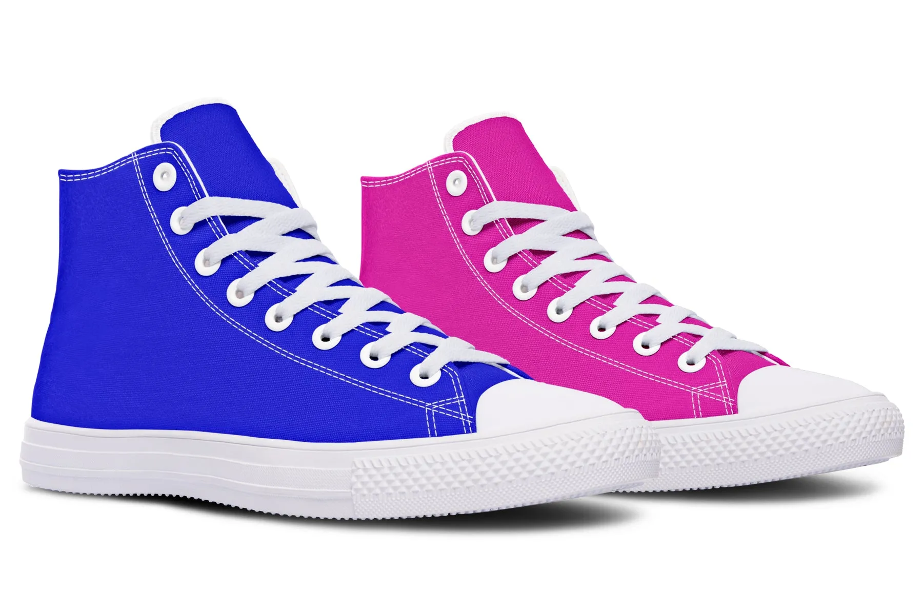 Blue And Pink Mismatch High Tops