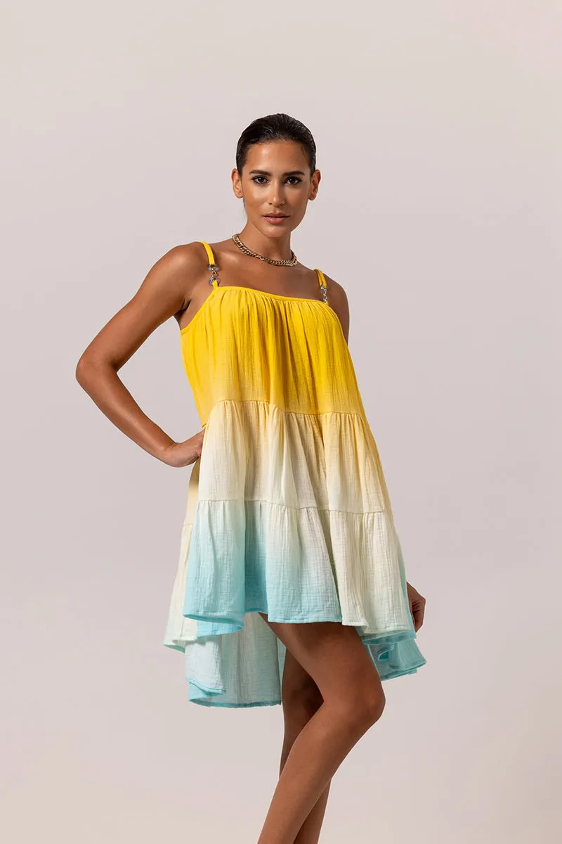 CANDY MULTICOLOR SUMMER BREEZE MIDI DRESS