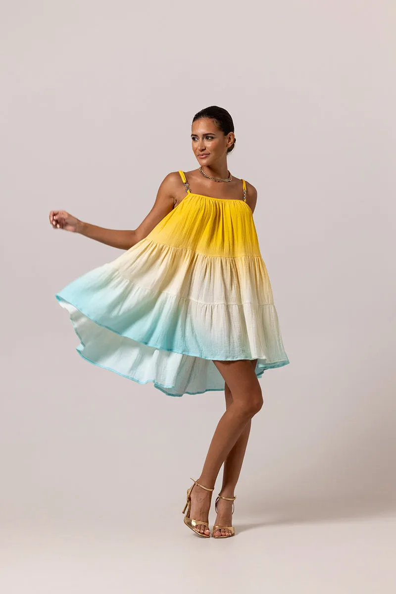 CANDY MULTICOLOR SUMMER BREEZE MIDI DRESS