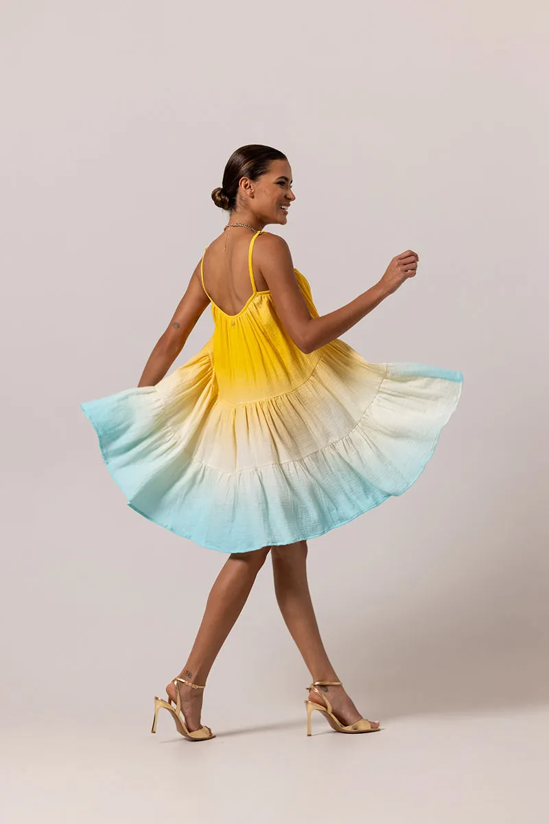 CANDY MULTICOLOR SUMMER BREEZE MIDI DRESS