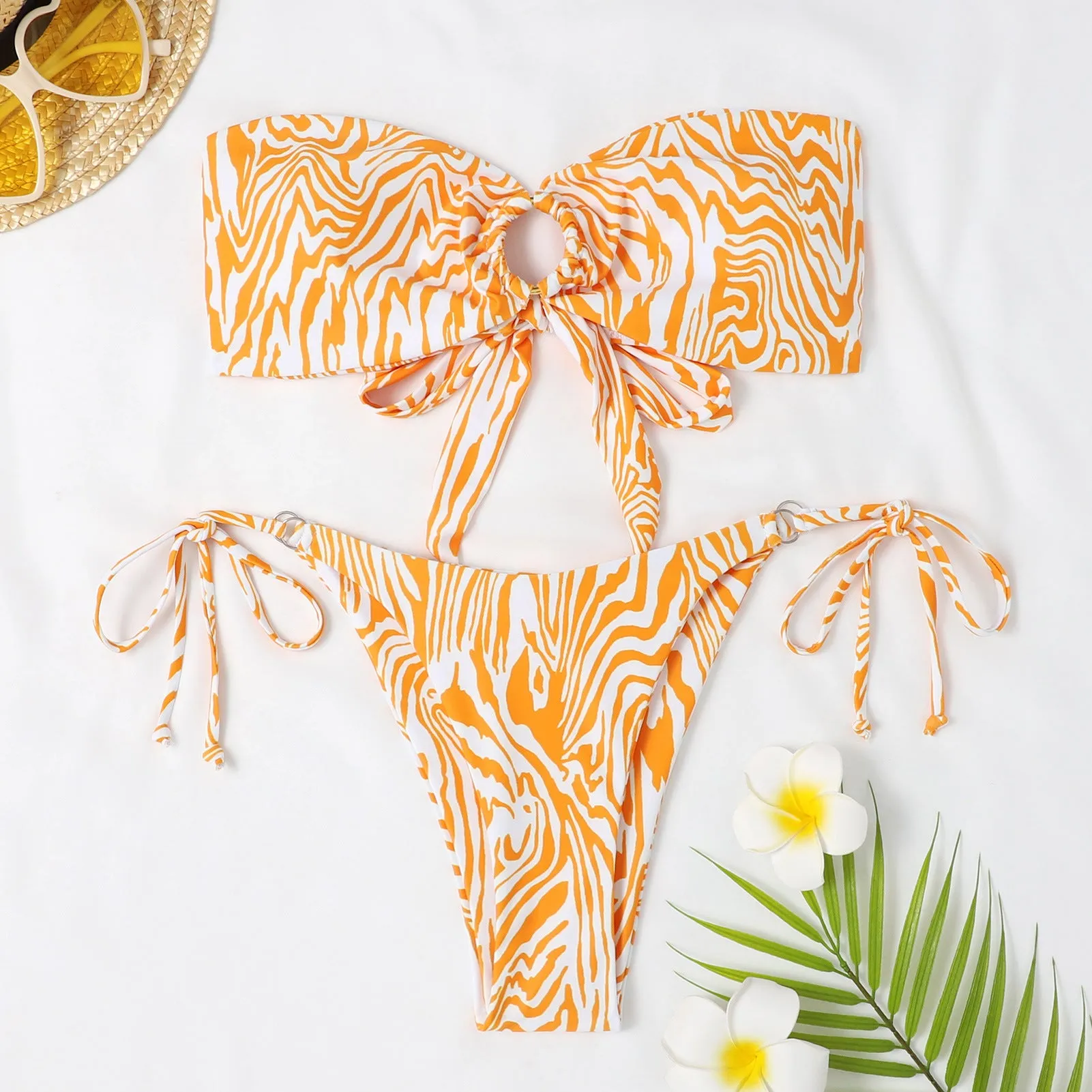 Chic Zebra Print Women's Bikini Swimwear