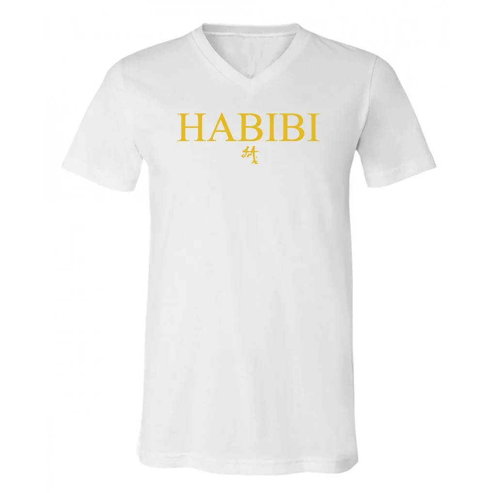 Classic White and Gold Habibi V-Neck