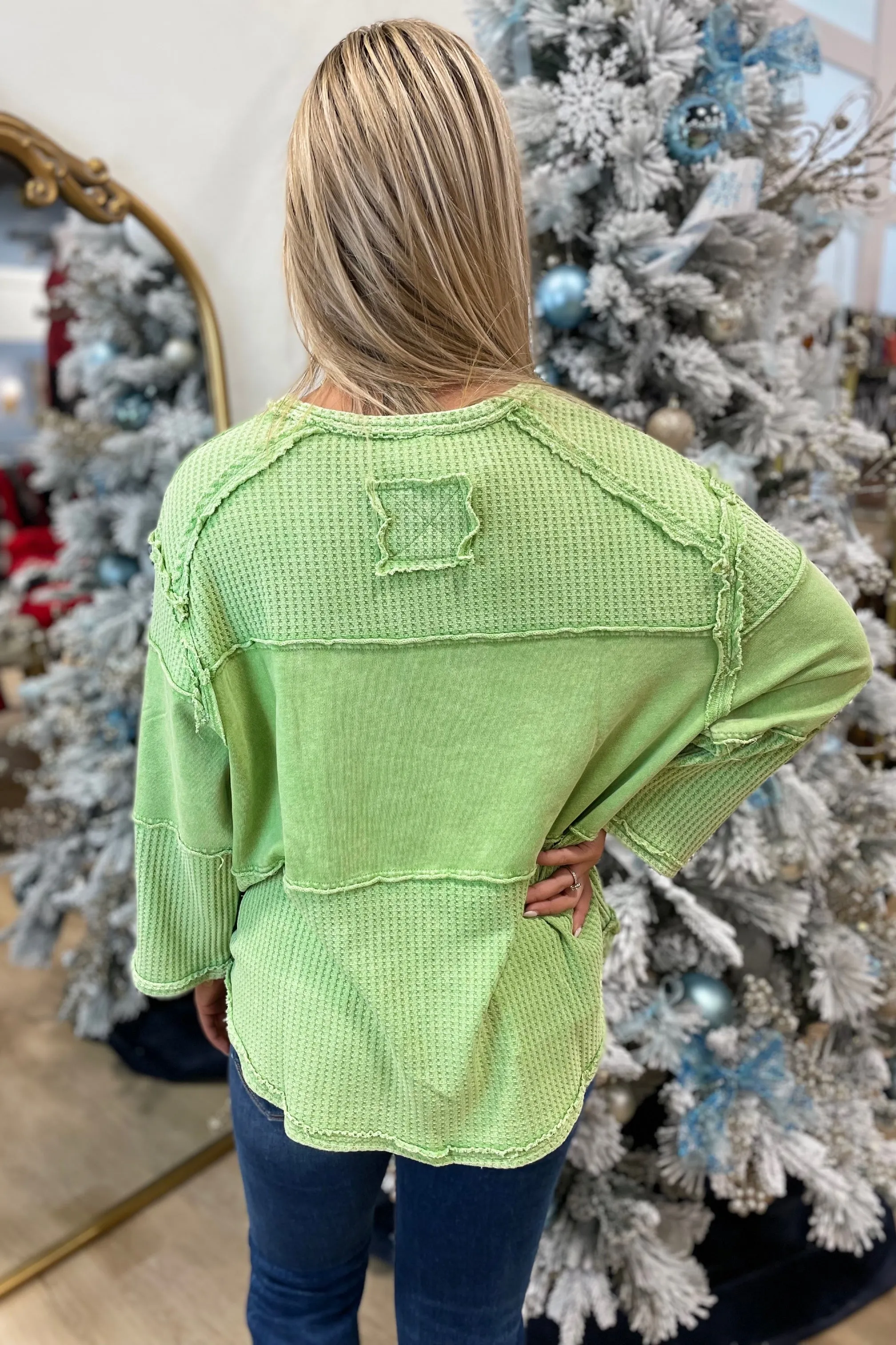 Comfy Cozy Thermal Top Green