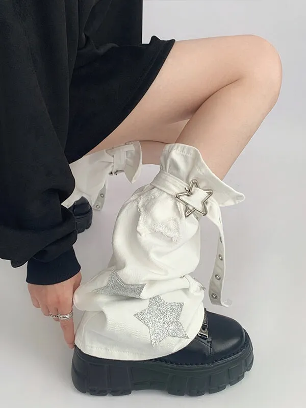 Cool star denim leg warmers