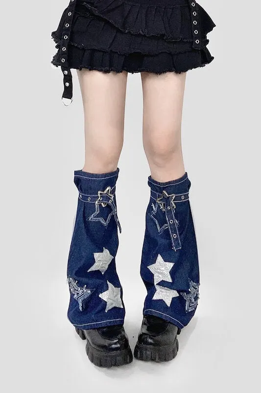 Cool star denim leg warmers
