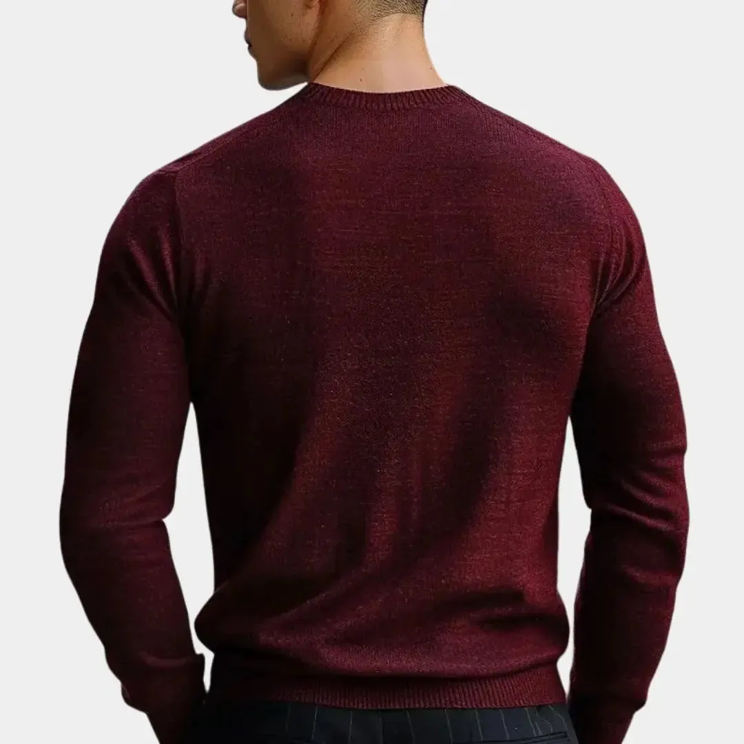 Crew Neck Knitwear Pullover Sweater - Cross & Crown