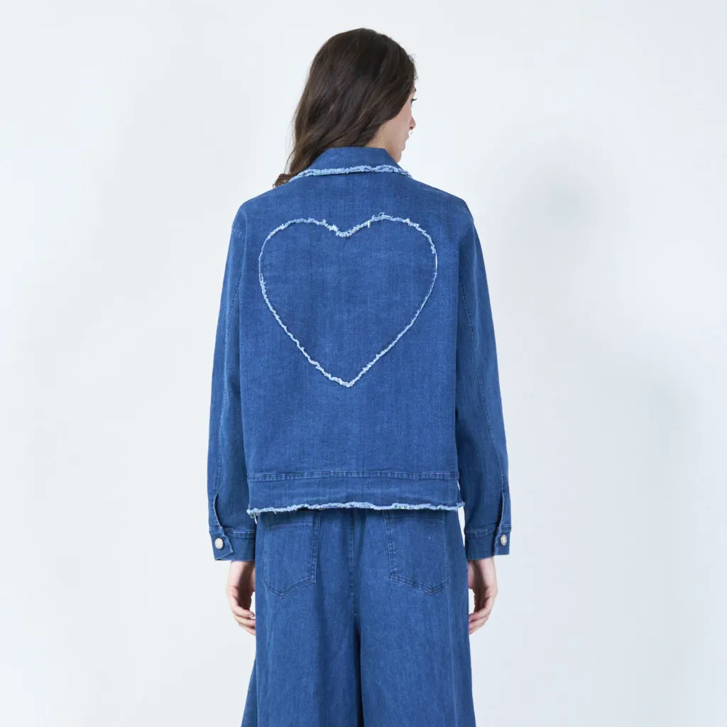 Frayed edge denim jacket wholesale