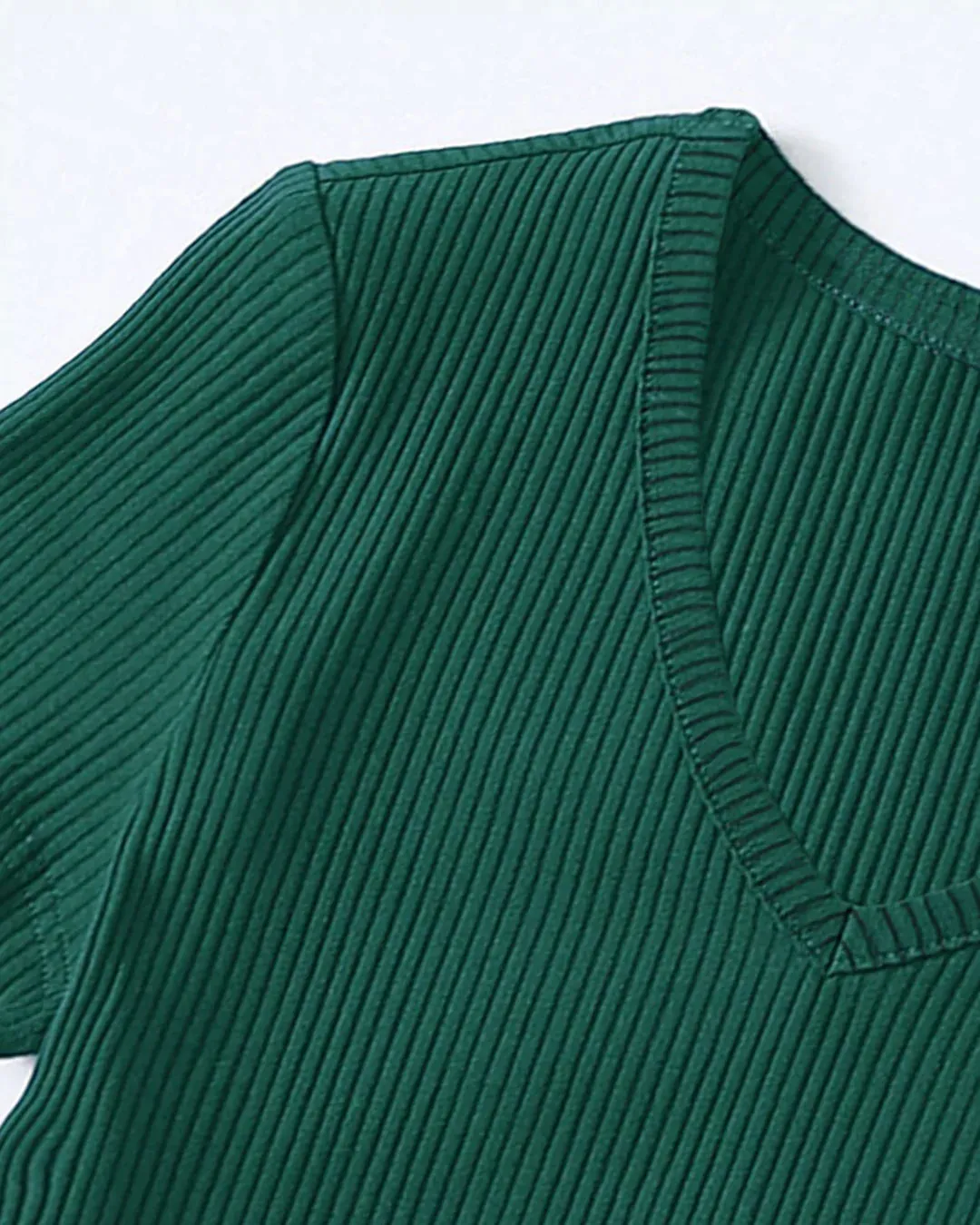 Jade V-Neck Ribbed Top