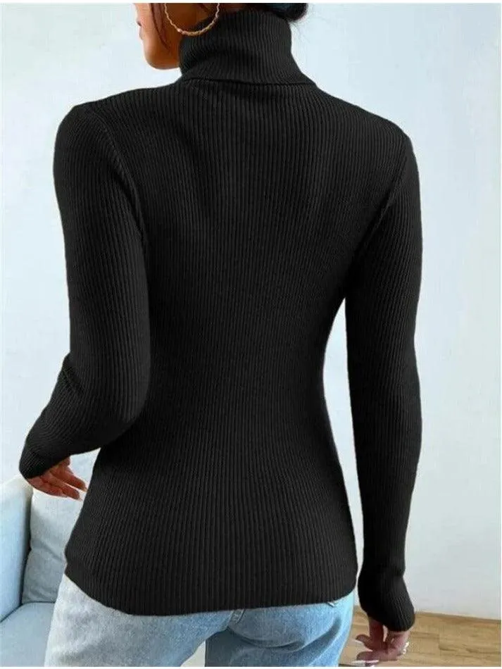 Joskaa Turtleneck Ribbed Knit Sweater