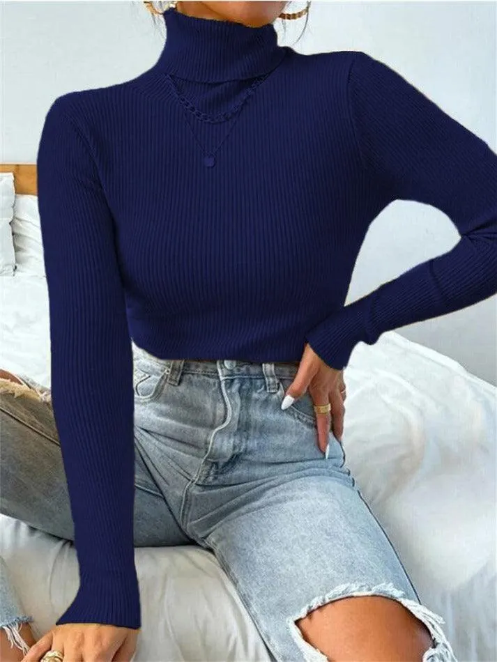 Joskaa Turtleneck Ribbed Knit Sweater