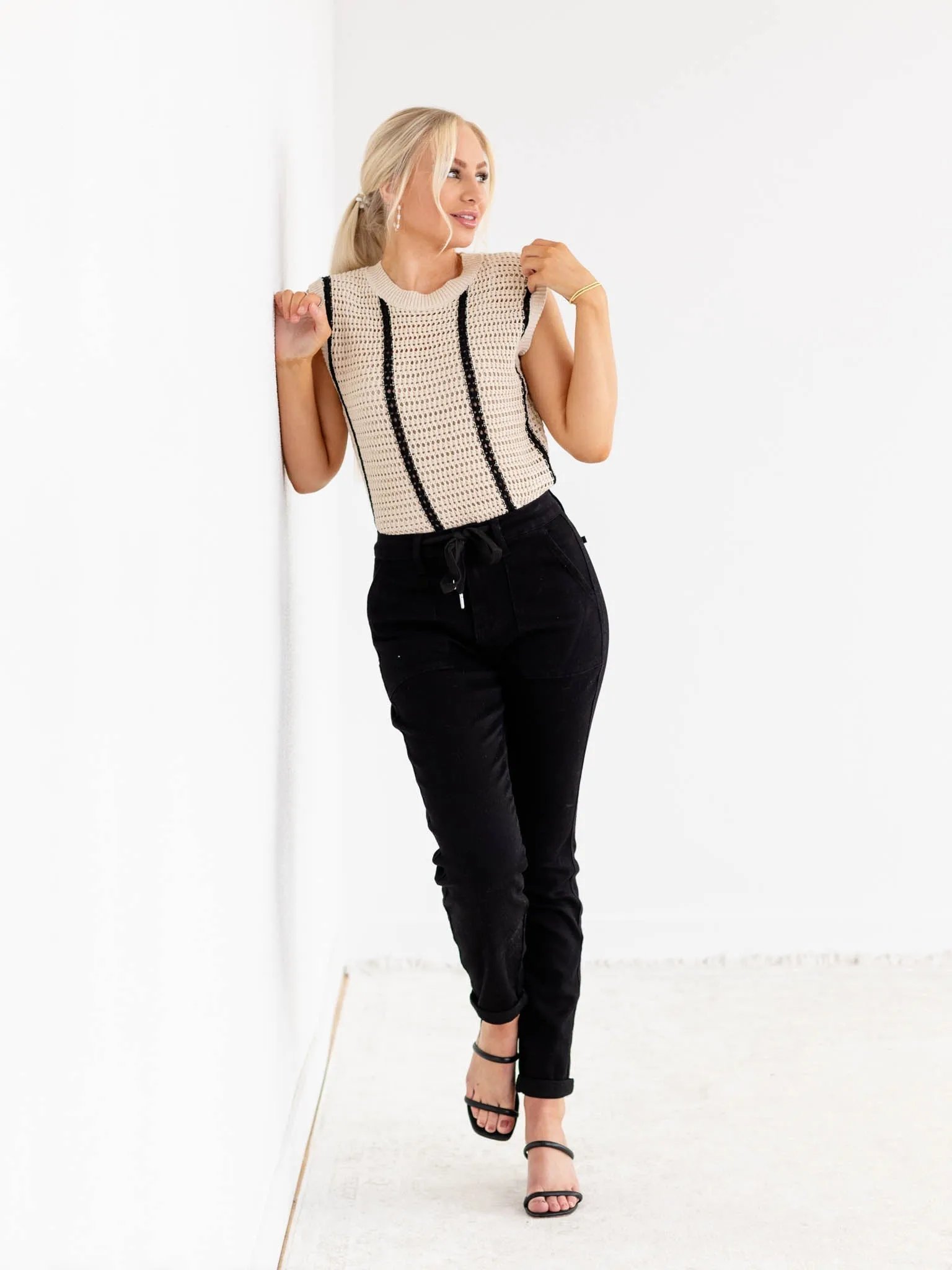 Judy Blue Black High Waist Cuff Jogger