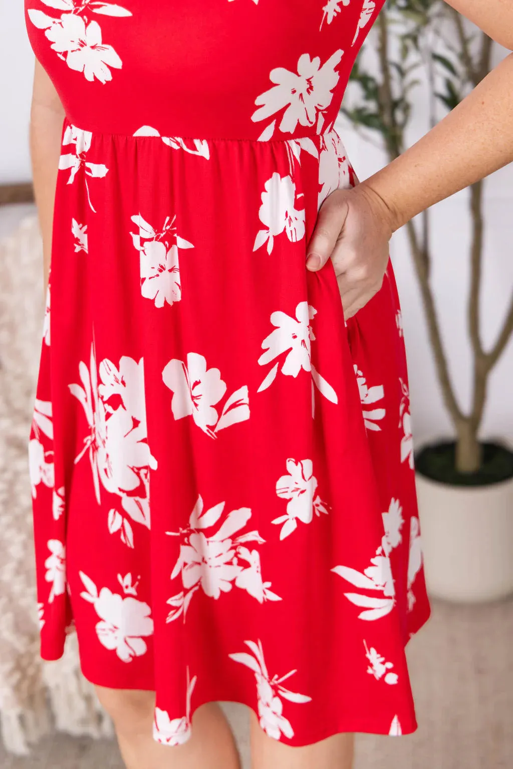 Kelsey Tank Dress in Red Floral