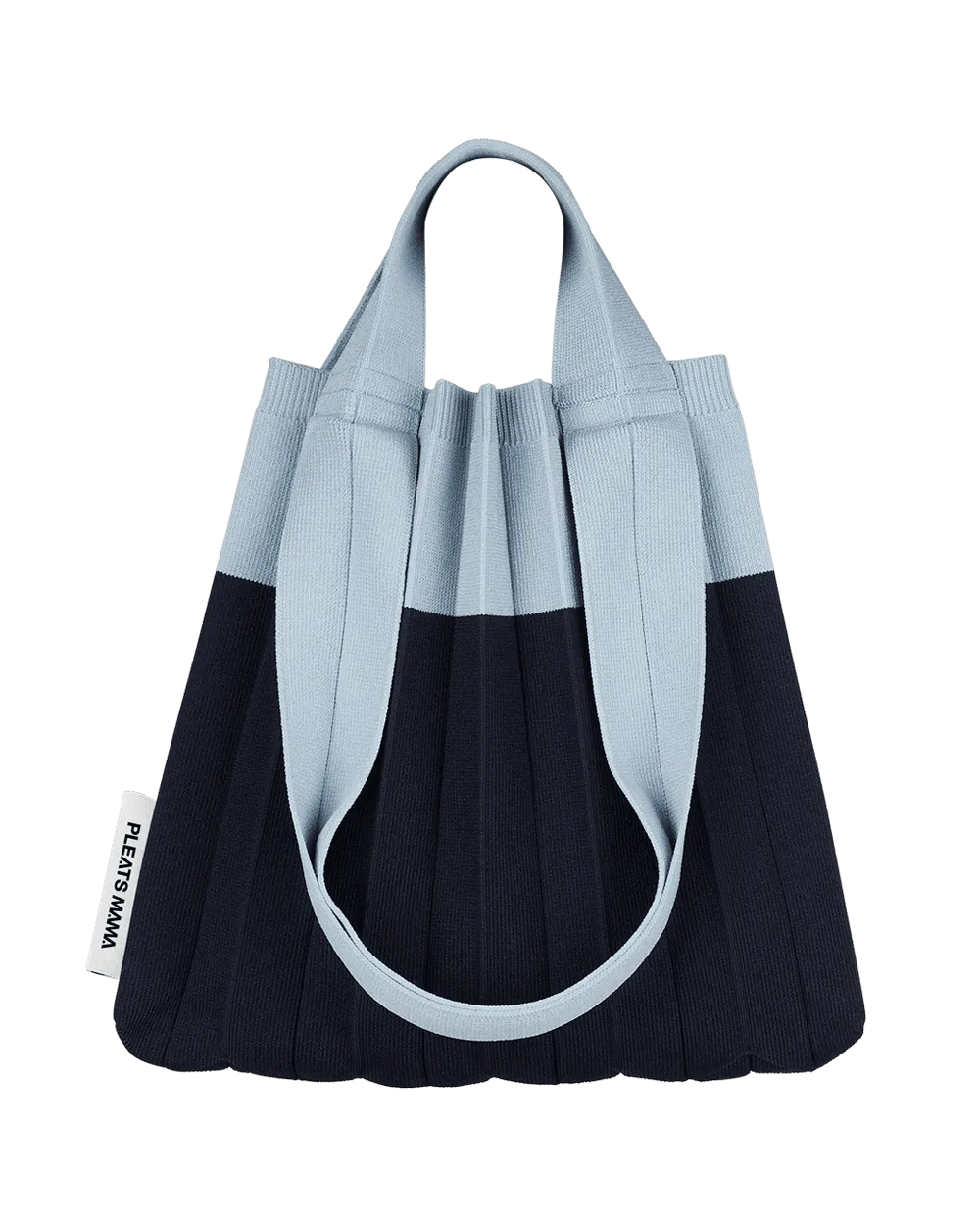 Knit Pleated 2-Way Shopper Bag made from Recycled Ocean Plastic - Navy