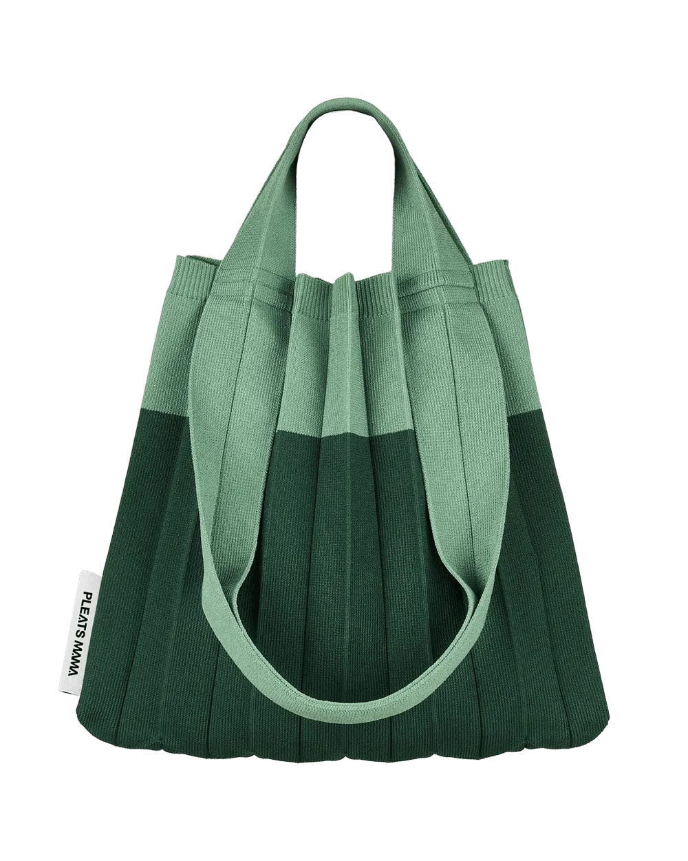 Knit Pleated 2-Way Shopper Bag made from Recycled Ocean Plastic - Olive
