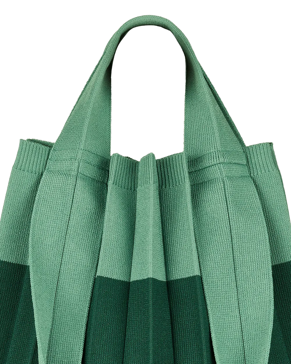 Knit Pleated 2-Way Shopper Bag made from Recycled Ocean Plastic - Olive