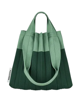 Knit Pleated 2-Way Shopper Bag made from Recycled Ocean Plastic - Olive