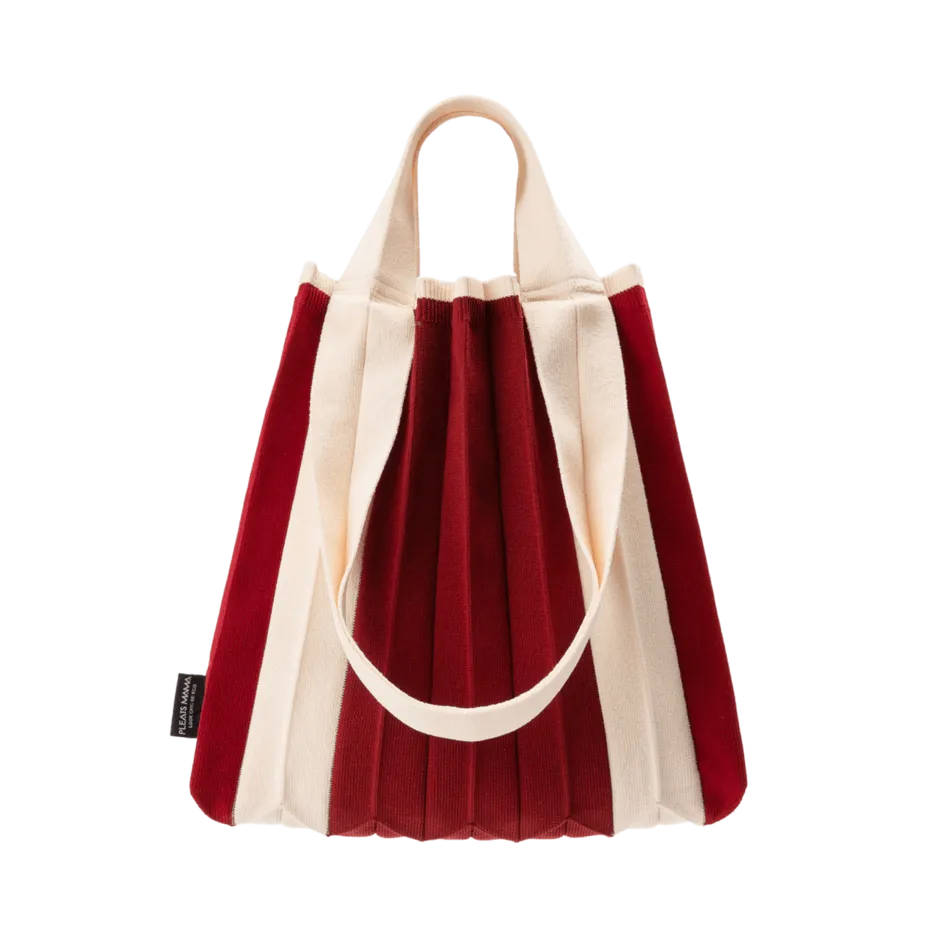 Knit Pleated 2-Way Shopper Bag made from Recycled Ocean Plastic - Red