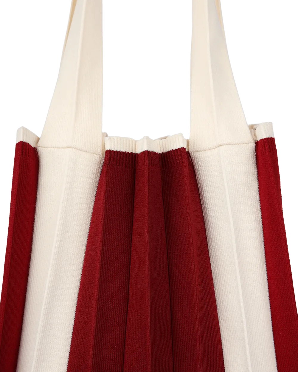 Knit Pleated 2-Way Shopper Bag made from Recycled Ocean Plastic - Red