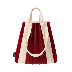 Knit Pleated 2-Way Shopper Bag made from Recycled Ocean Plastic - Red