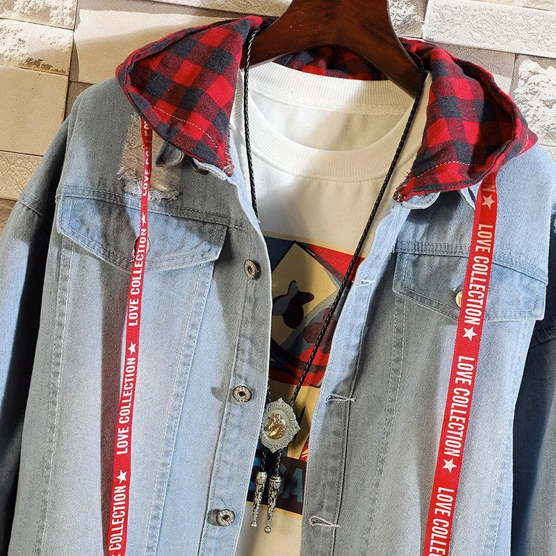 Men Denim Jacket Men's Spring and Autumn Jacket Trendy