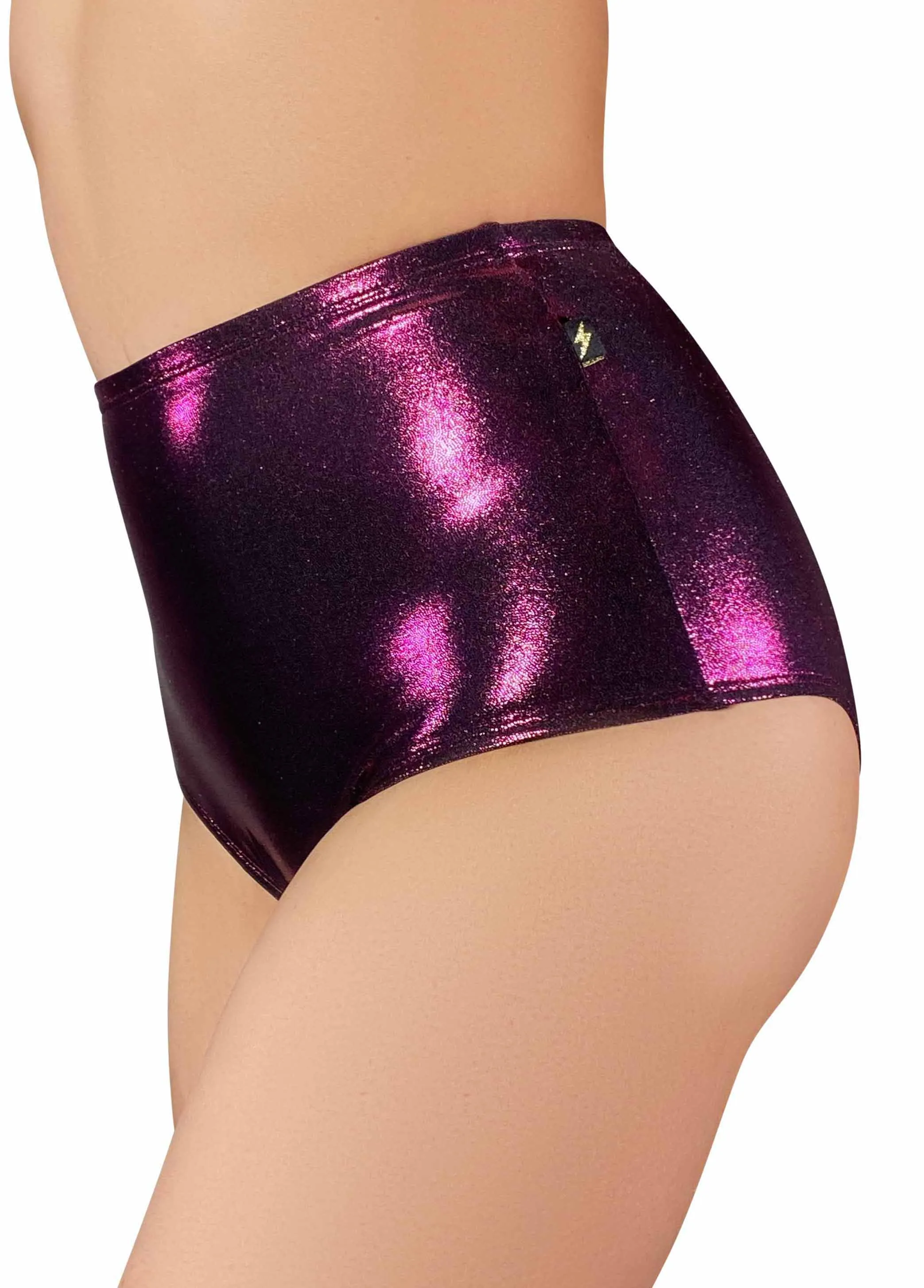 Metallic Pin-up High Waisted Hot Pants