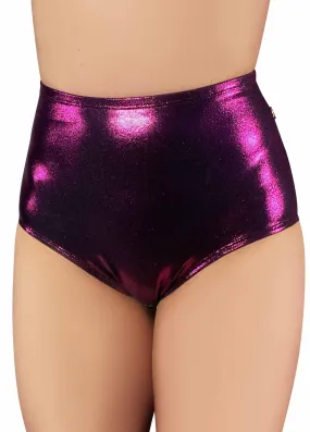 Metallic Pin-up High Waisted Hot Pants