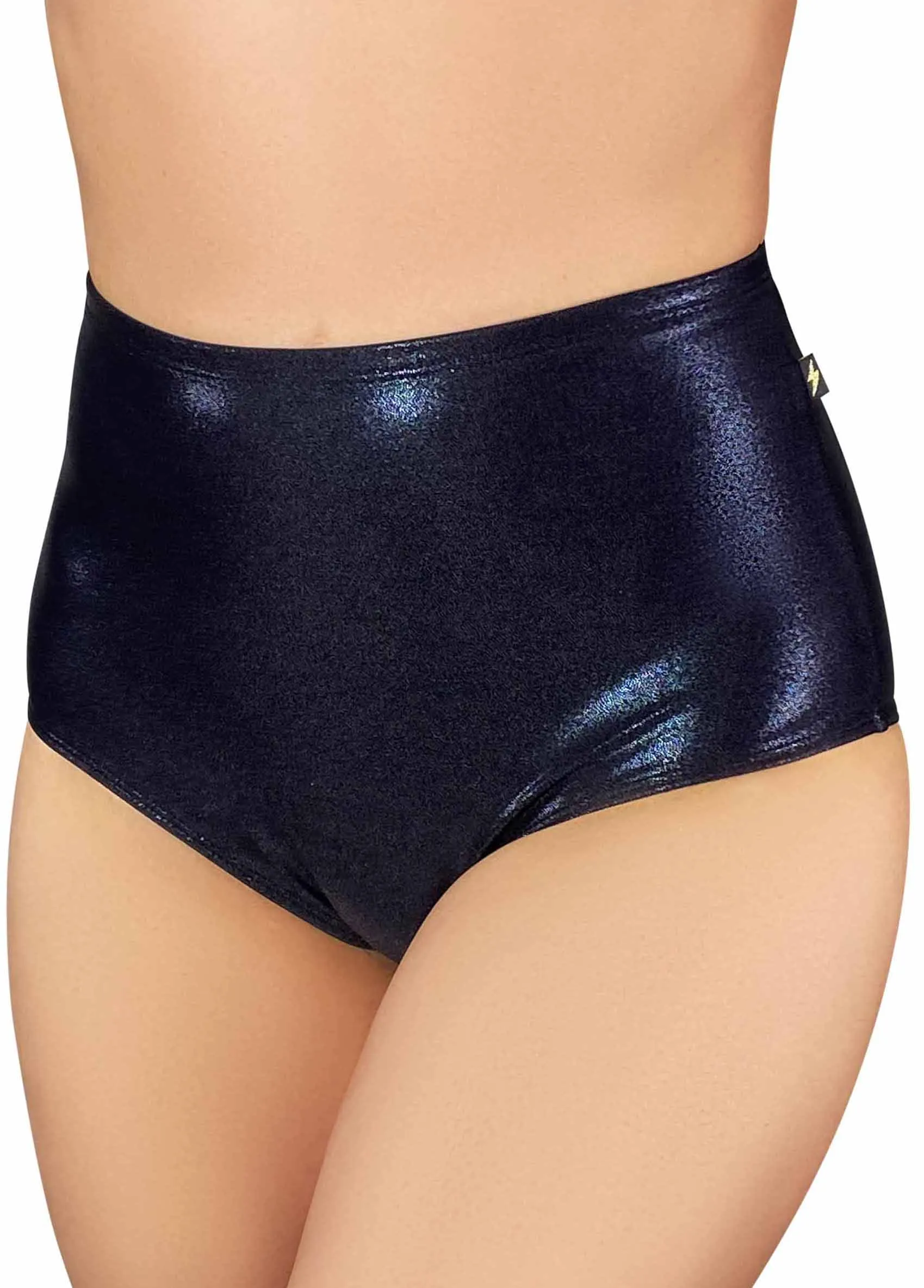 Metallic Pin-up High Waisted Hot Pants