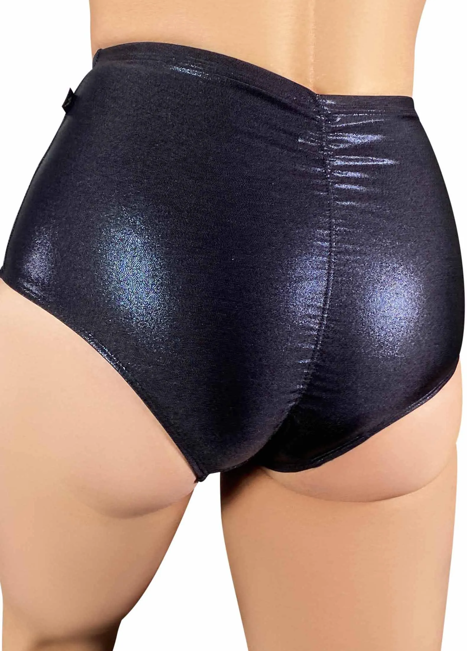 Metallic Pin-up High Waisted Hot Pants
