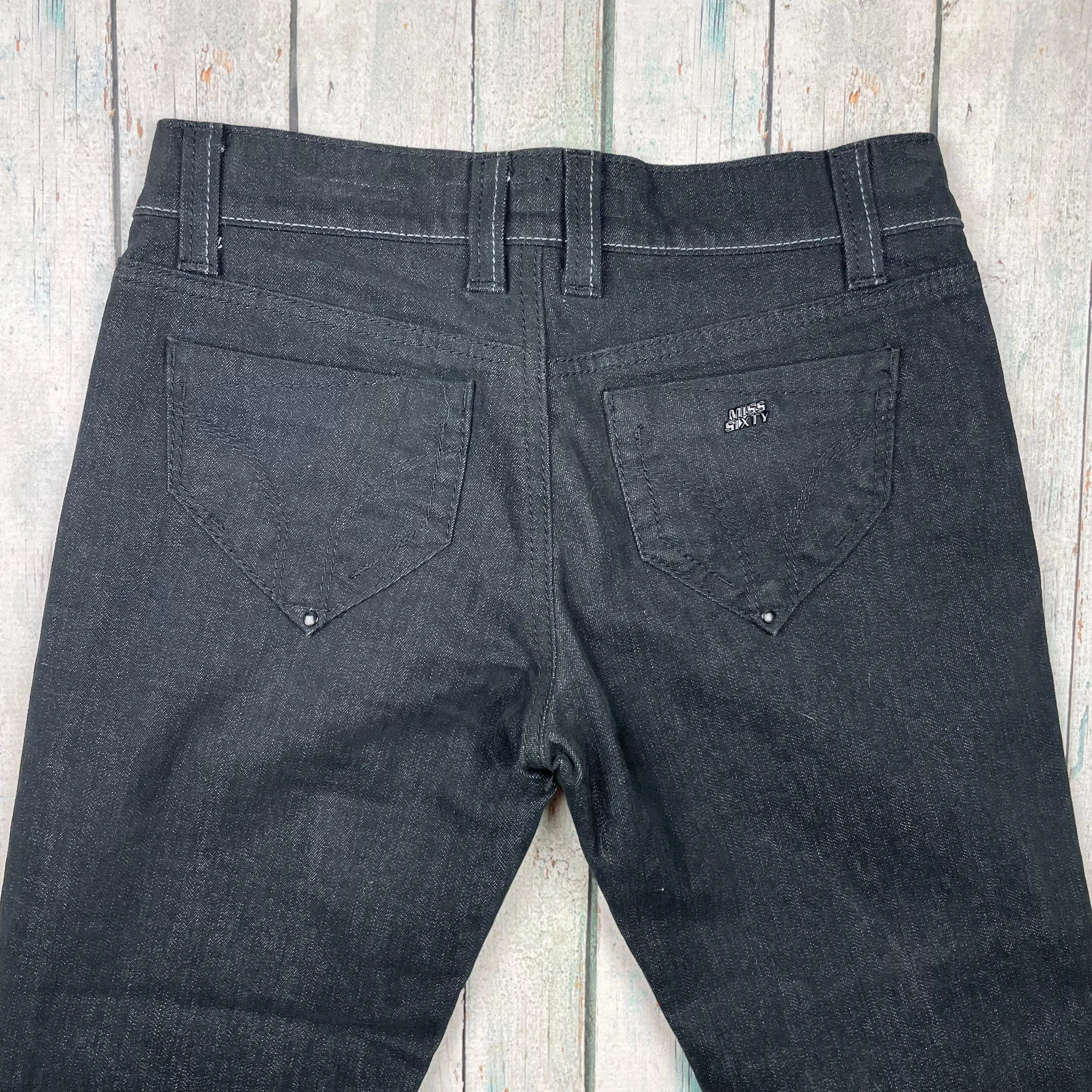 Miss Sixty Black 'Sandwich' Low Rise Slim fit Embellished  Jeans -Size 26