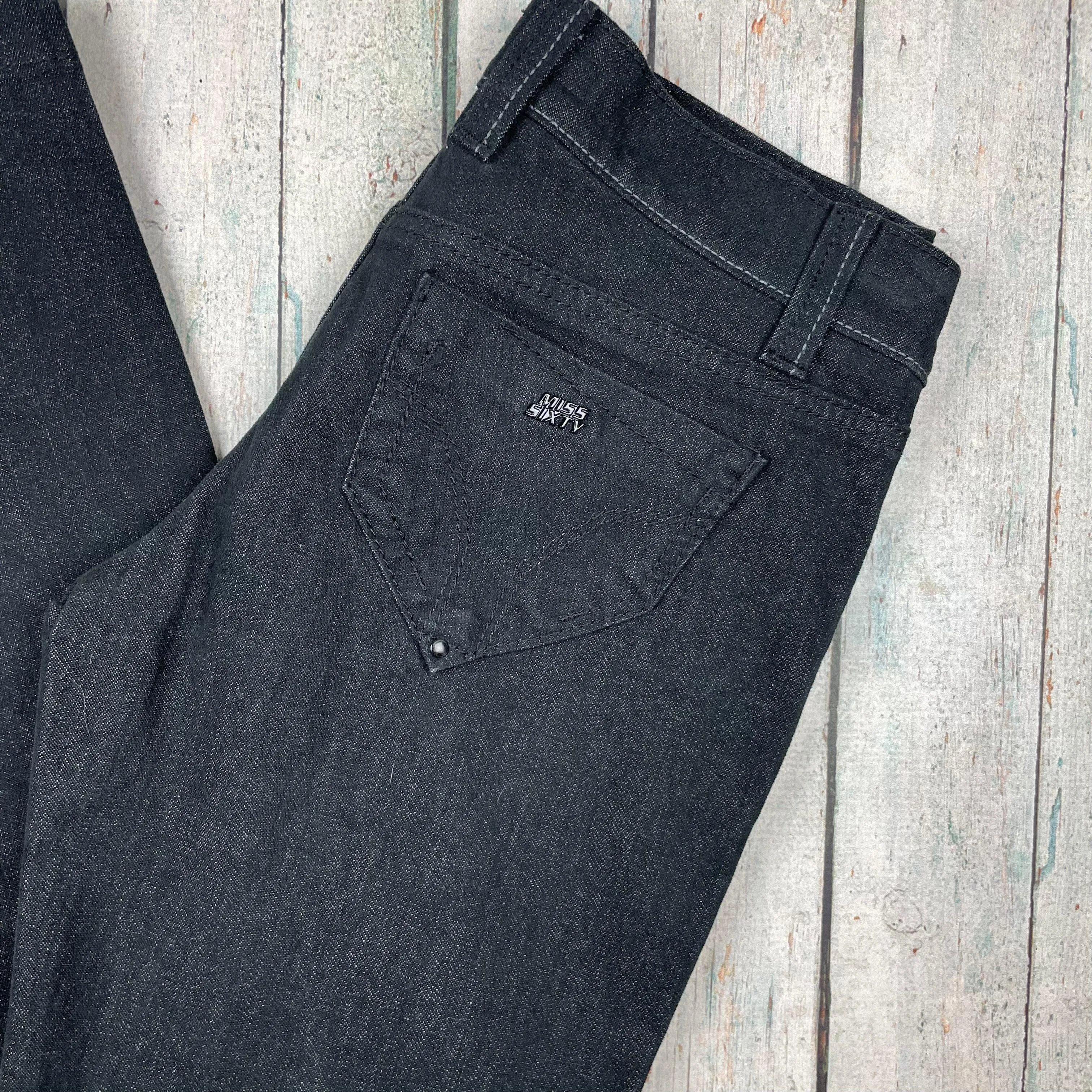 Miss Sixty Black 'Sandwich' Low Rise Slim fit Embellished  Jeans -Size 26