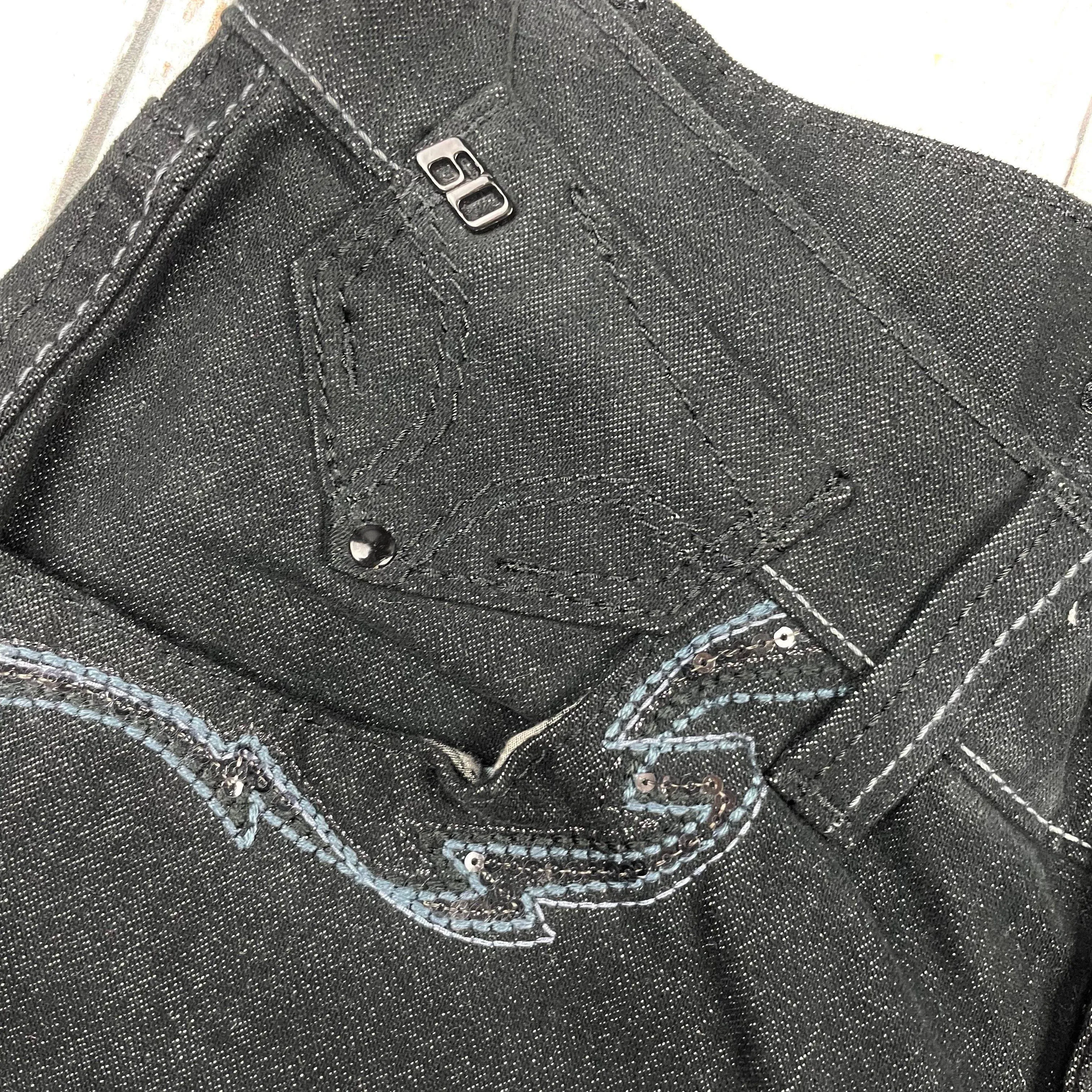 Miss Sixty Black 'Sandwich' Low Rise Slim fit Embellished  Jeans -Size 26