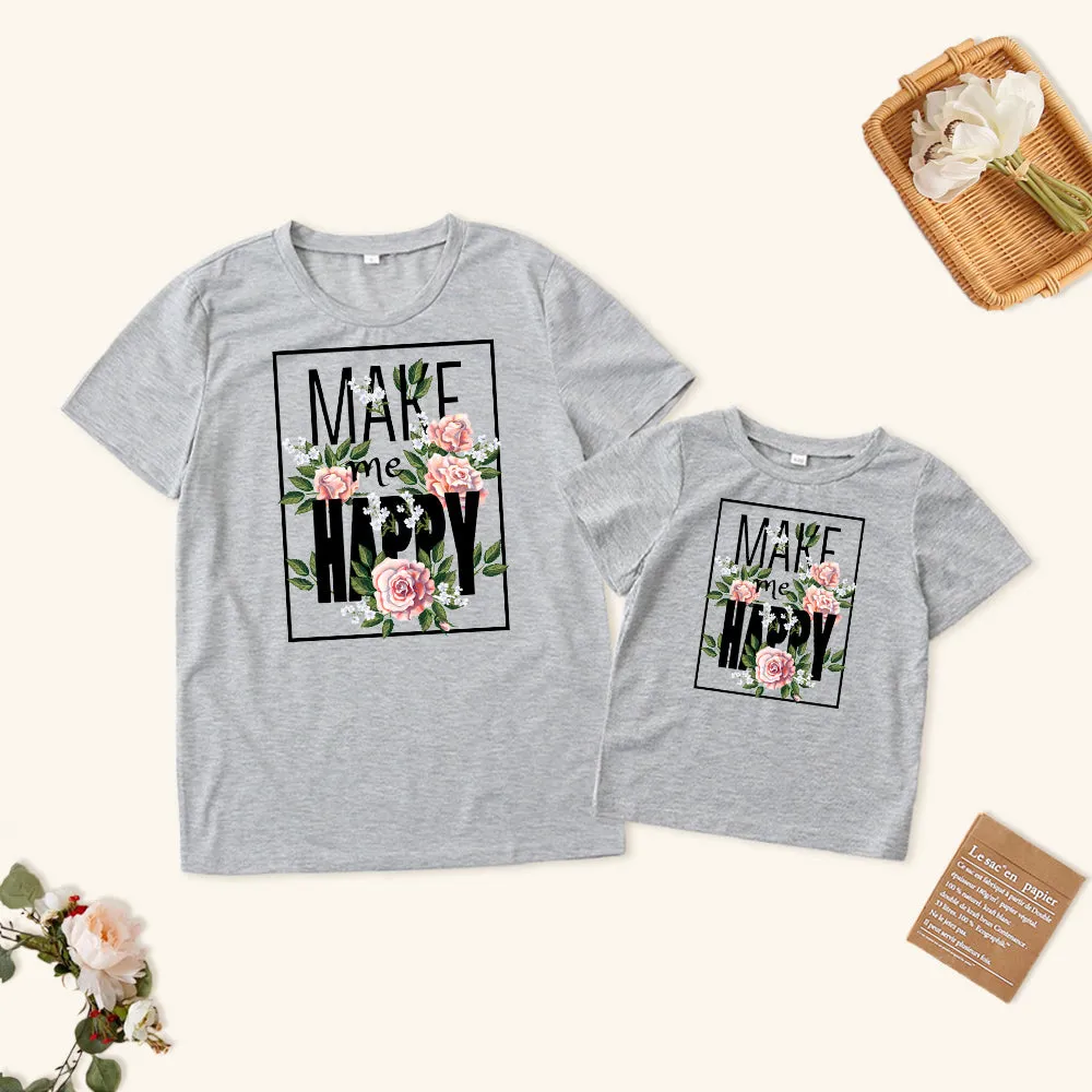 Mommy and Me Shirts Short Sleeve Pullover Tee Tops