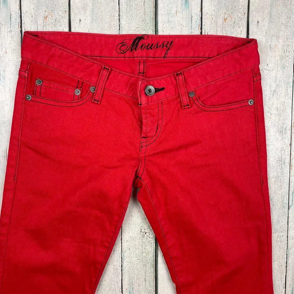 Moussy Japan Red Denim Slim Fit Jeans- Size 25