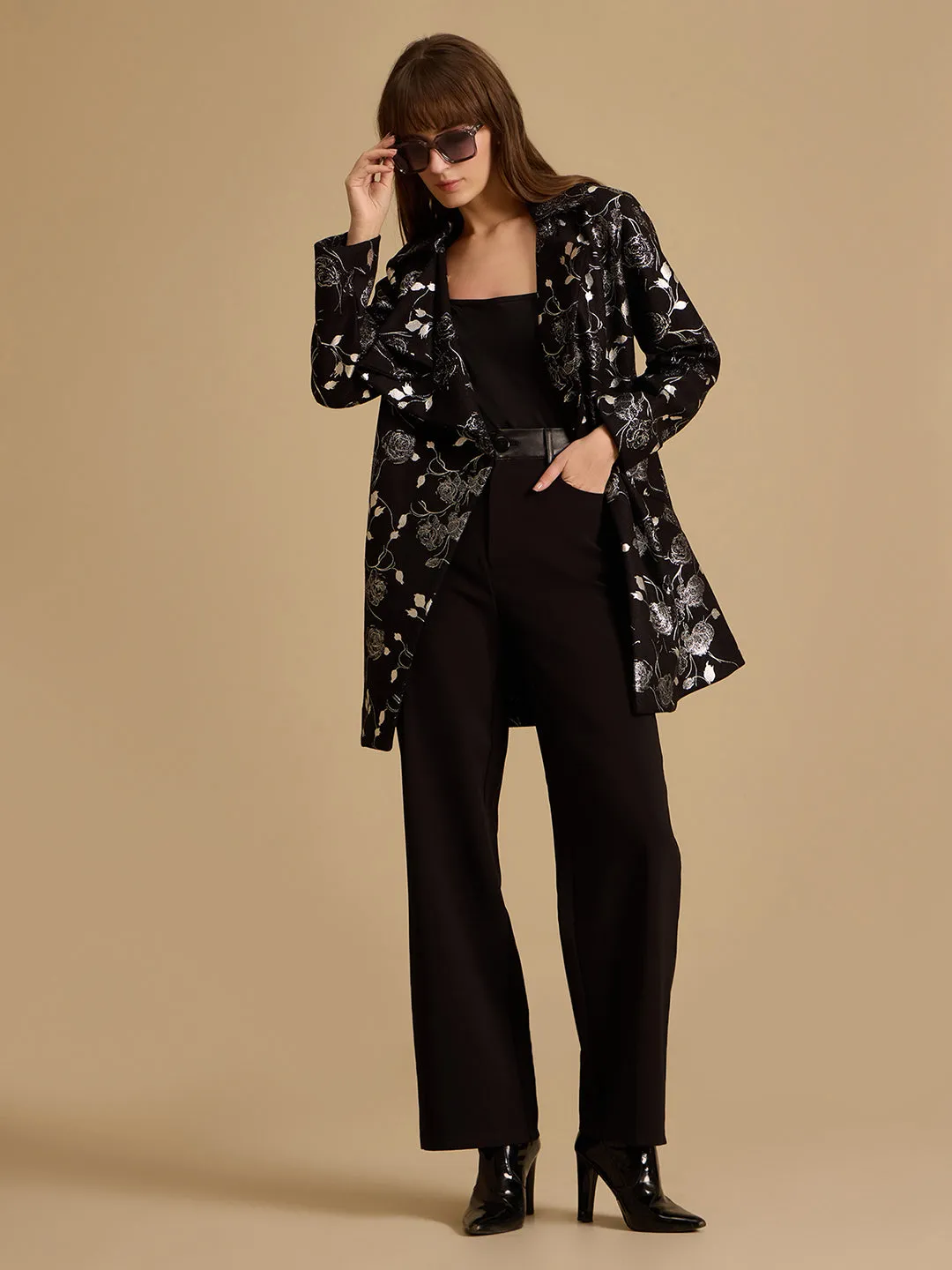 Printed Felt Overcoat