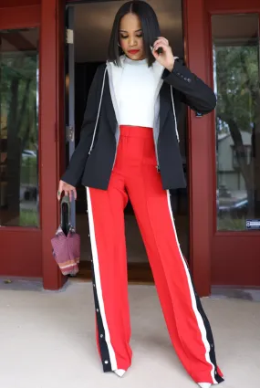 Queendom Red Snapped Pants