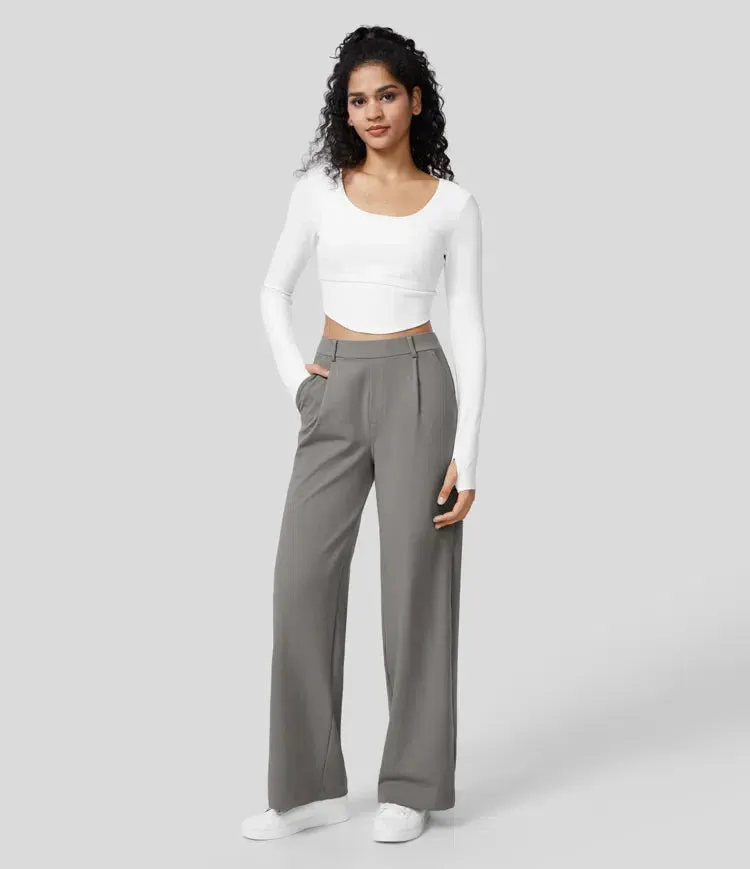 Rosé High-Waisted Pants