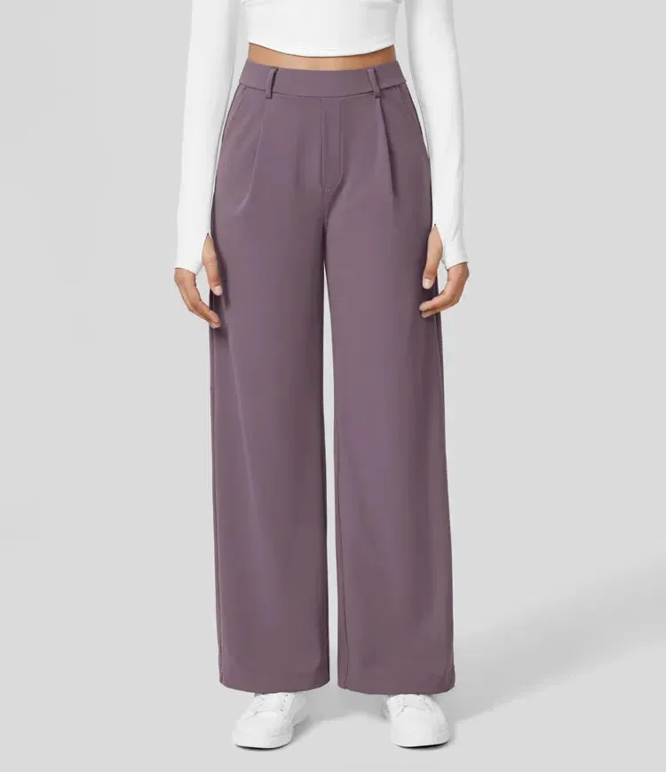 Rosé High-Waisted Pants