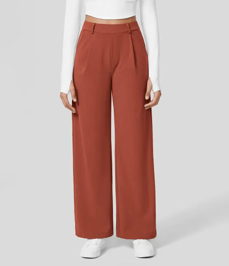 Rosé High-Waisted Pants
