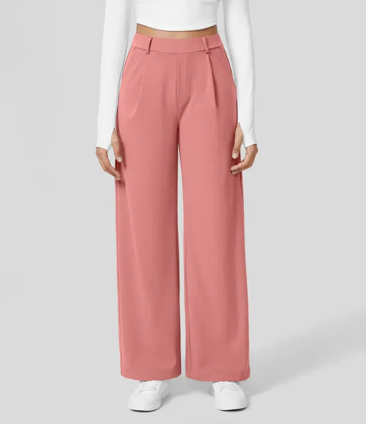 Rosé High-Waisted Pants