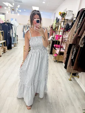 Striped Smocked Bodice Dress