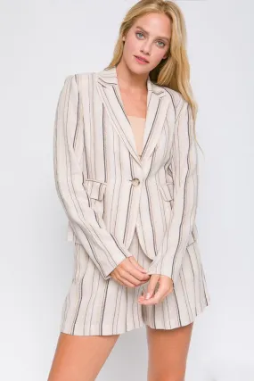 Striped Woven Blazer
