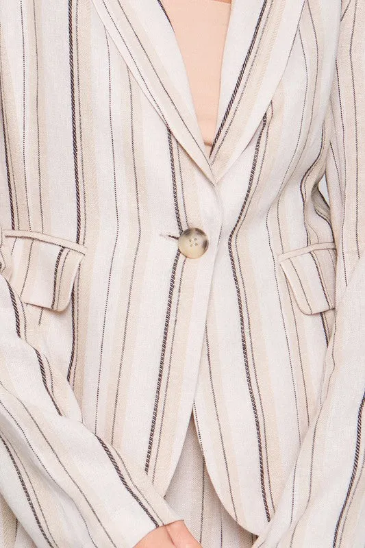 Striped Woven Blazer