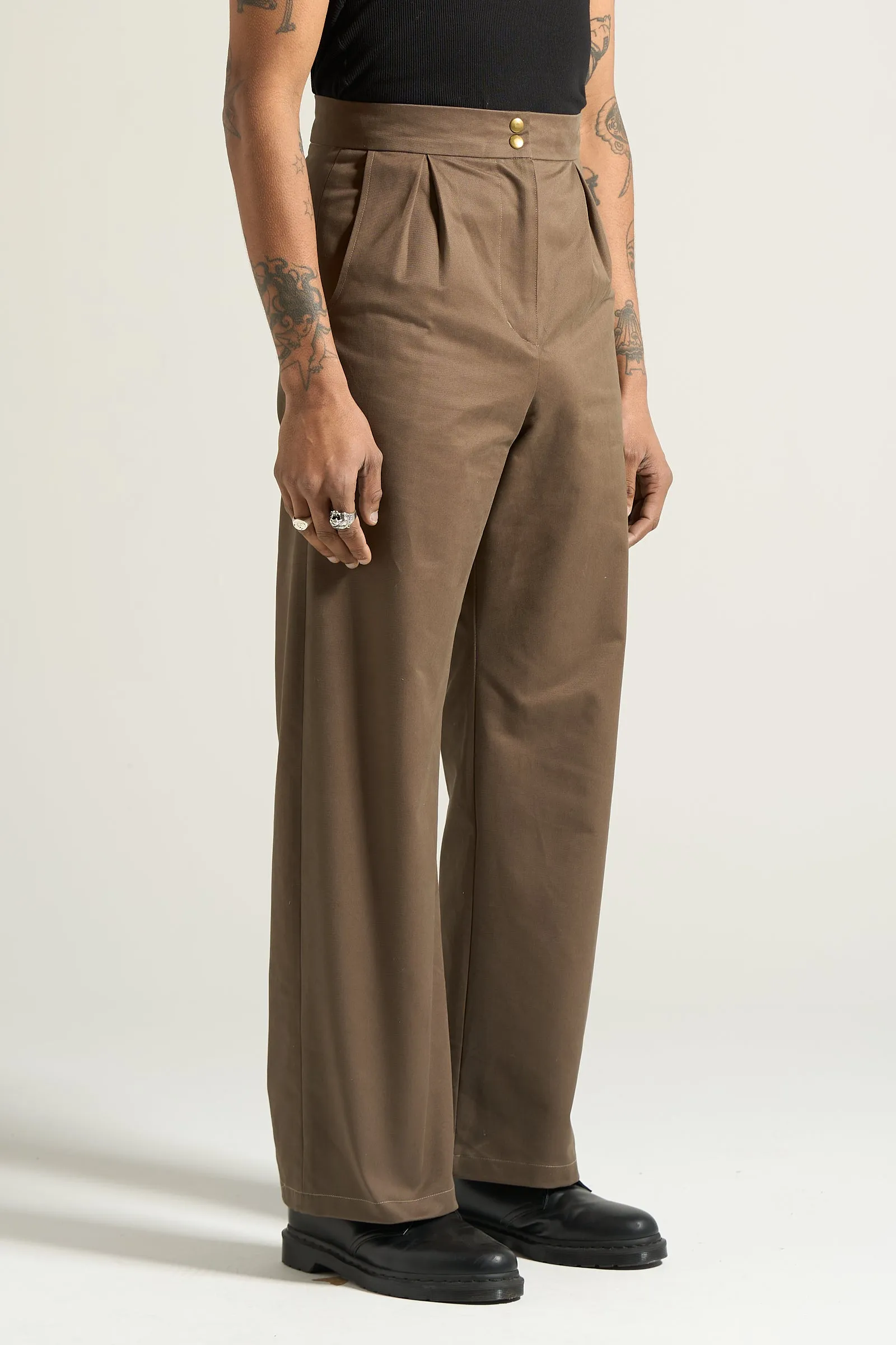 The Tan Box Pleated Trouser