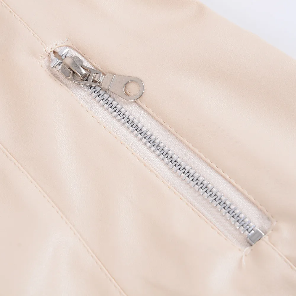 Trendy Lapel Loose PU Jacket Jacket Cardigan Outerwear