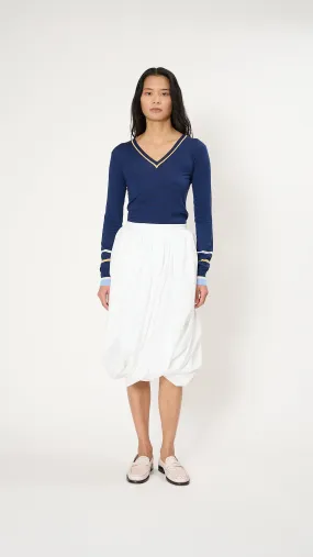 V Sweater in Blue Marine