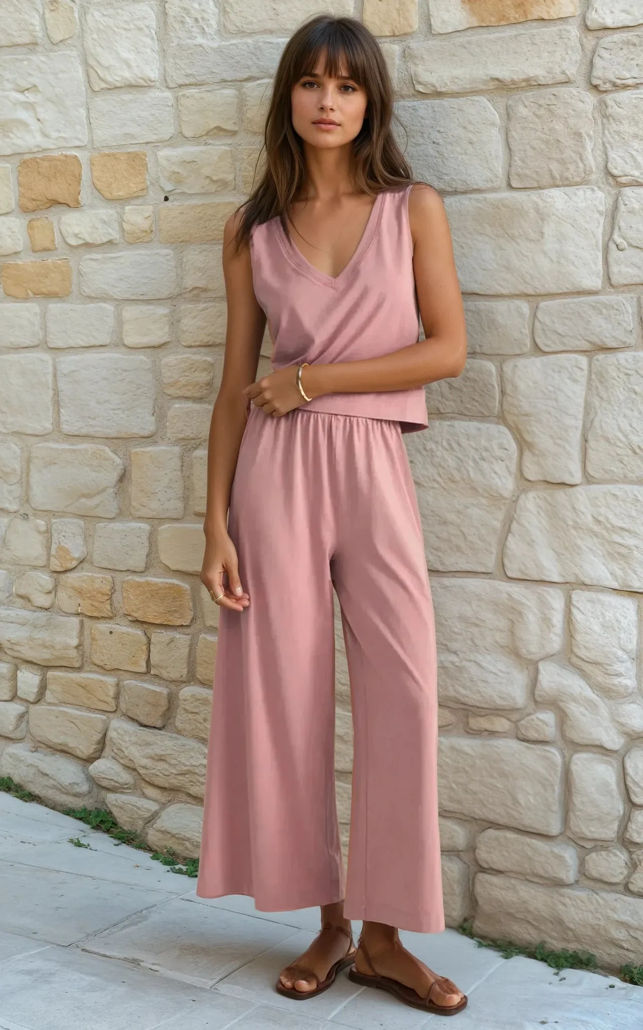 Z Supply Scout Jersey Pant Pink Smoke